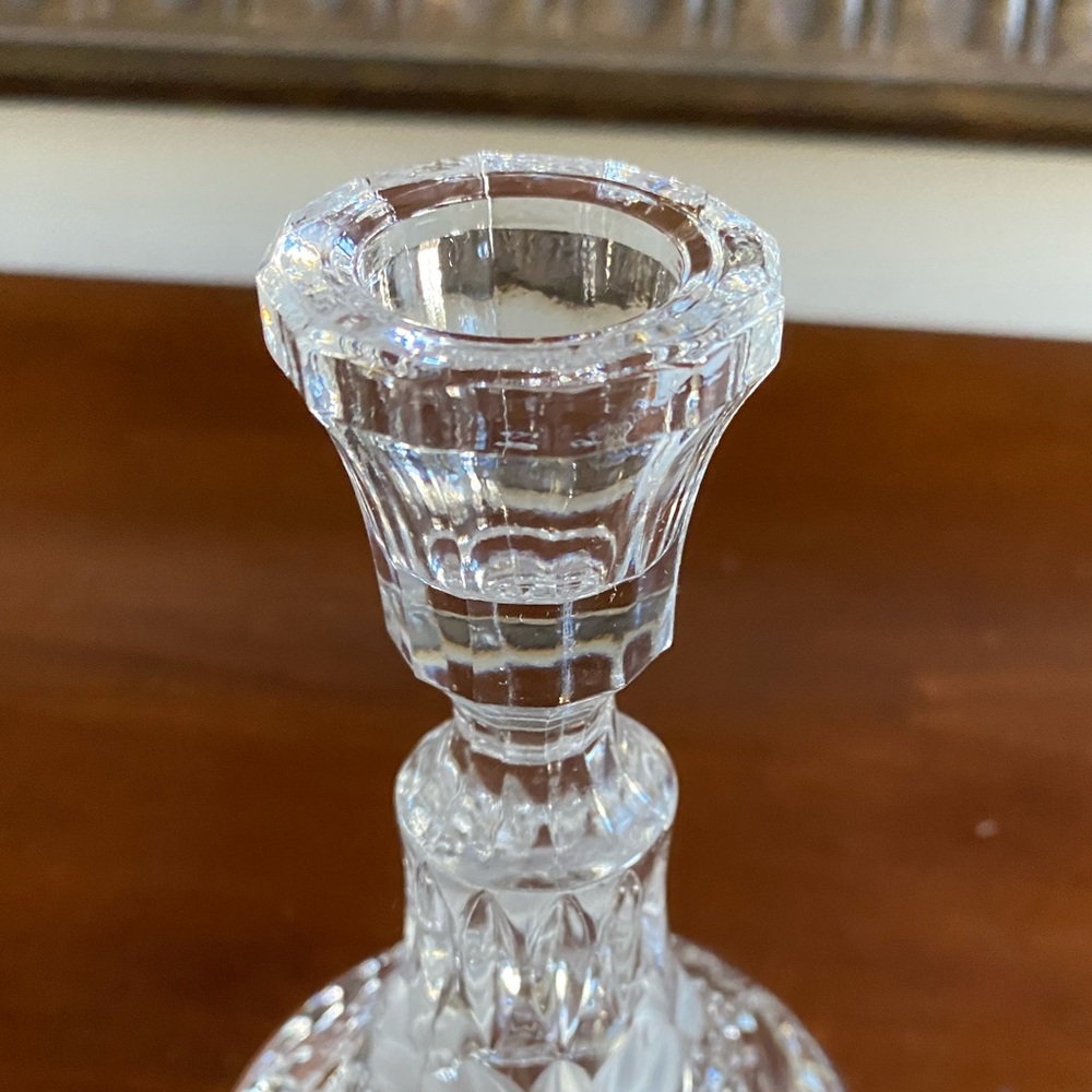 5” Crystal Candlesticks with Round Base - Picture 3 of 14